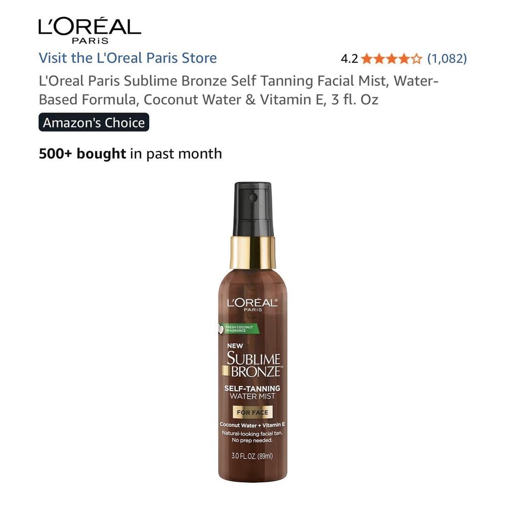 L'Oréal Sublime Bronze Self-Tanning Mist 6.76 oz Brand New Pack of 3 Bottles